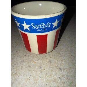 Vintage Sambo’s Restaurant 1970s Coffee Mug USA Red White and Blue